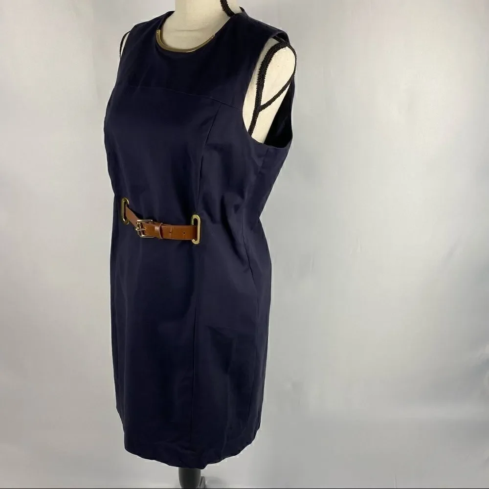 Michael Michael Kors Deep Blue Dress with Belt Size 14